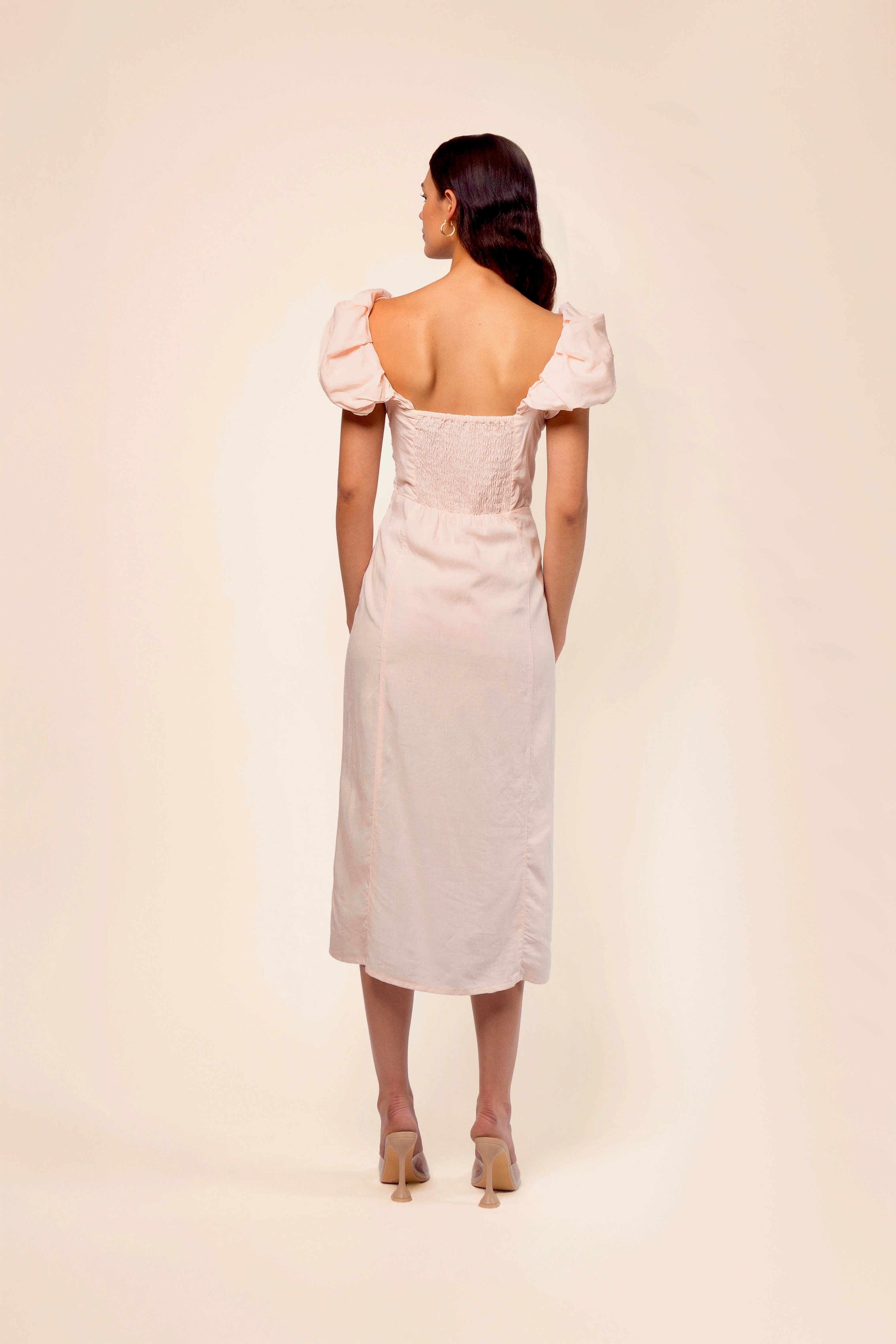 CLARISSA LINEN MIDI DRESS