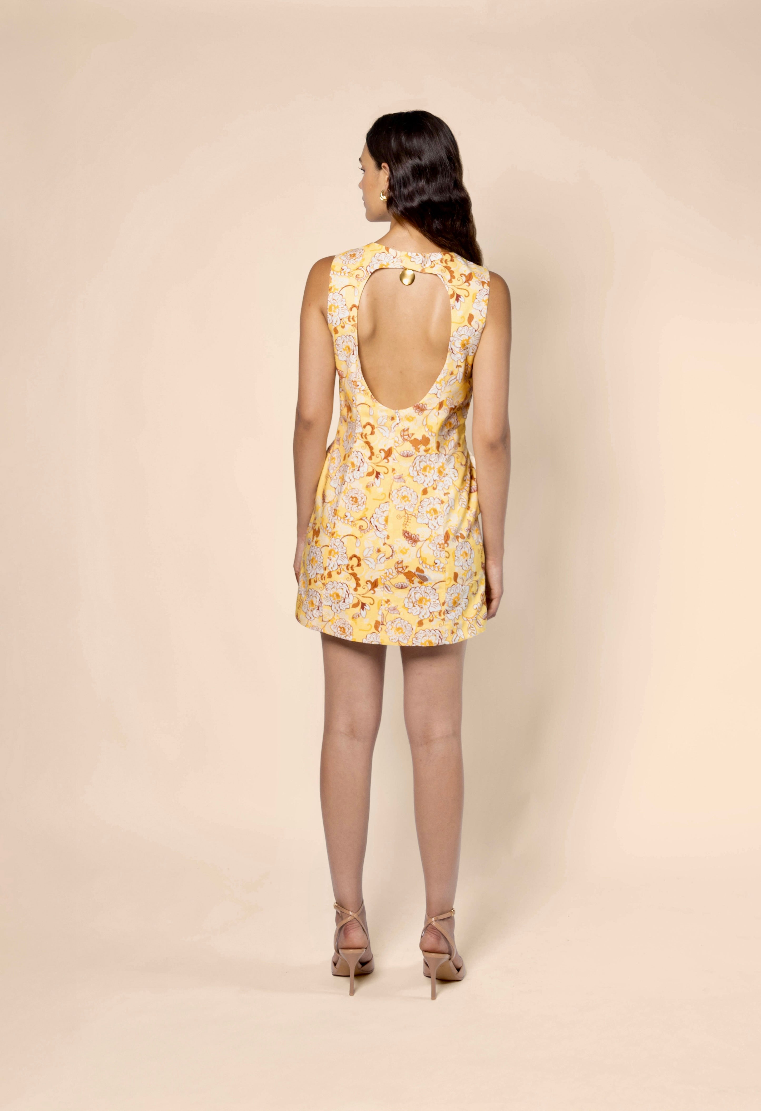 FLORETTA LINEN MINI DRESS